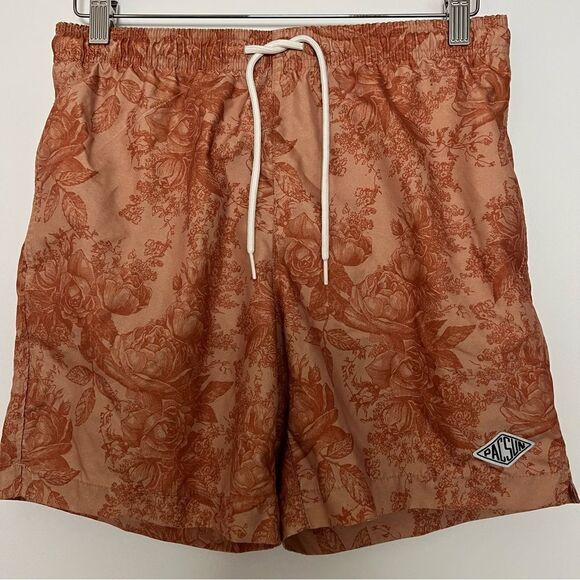 Pacsun Swim Shorts Mens Size Small Orange Flowers Trunks Board Beach Surf - Picture 2 of 12